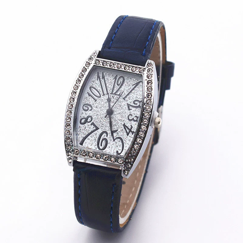 Retro Wine Barrel Rhinestone Quartz Watch With Bamboo Pattern Alloy Belt For Women - Image 6