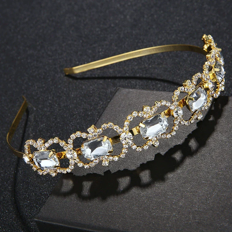 Rhinestone Retro Electroplating Crown Headband For Women Hair Accessories - Image 4