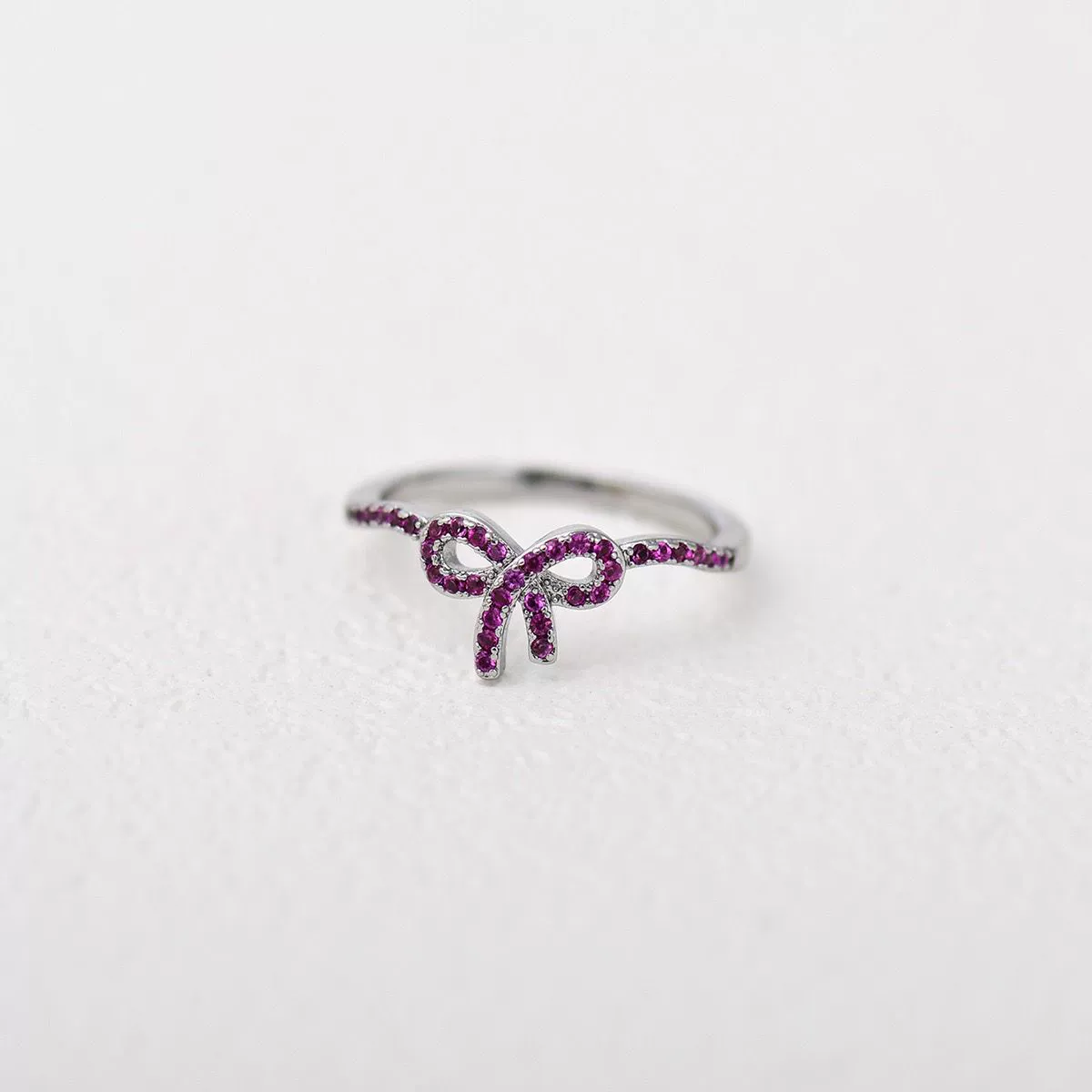 Ring Copper Bow Geometric Style Inlaid With Zircon Women's - Image 9