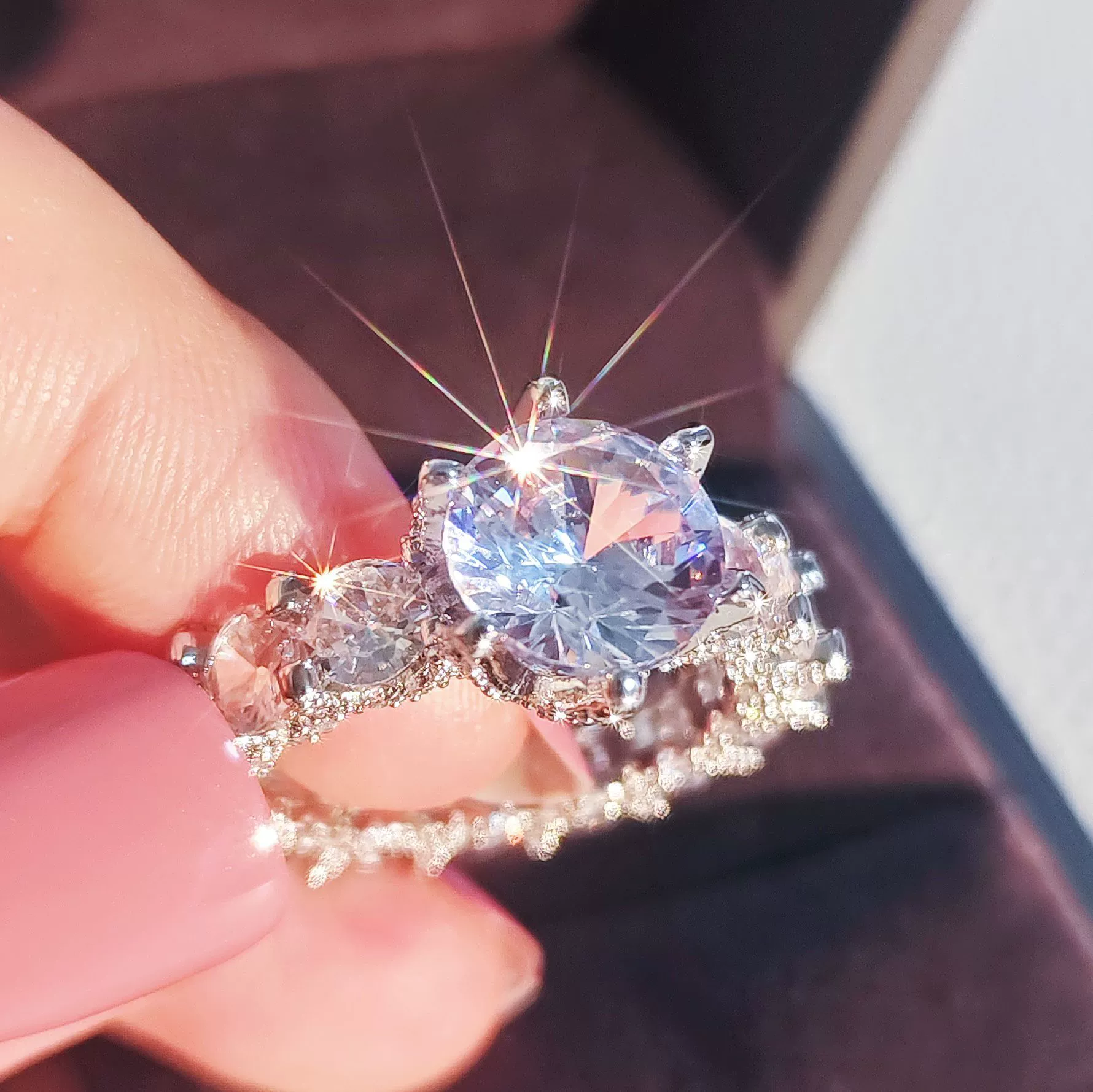 Ring Copper Inlaid Geometric Light Luxury Style - Image 4