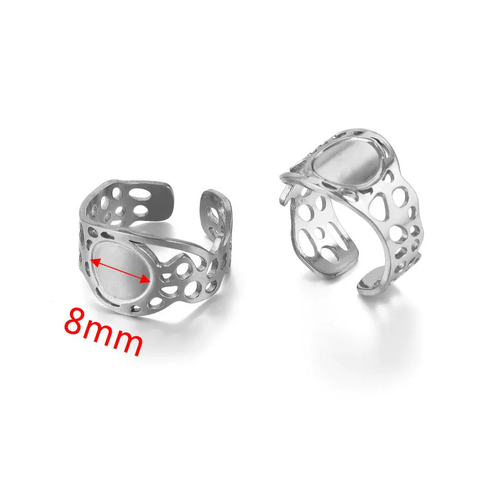 Ring Holder Stainless Steel Round Titanium Steel 18K Gold Plated Electroplating Jewelry Blank Tray - Image 10