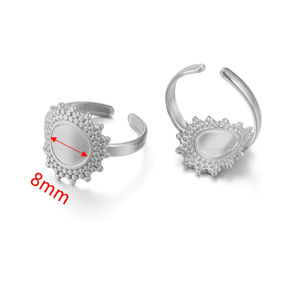 Ring Holder Stainless Steel Round Titanium Steel 18K Gold Plated Electroplating Jewelry Blank Tray - Image 14