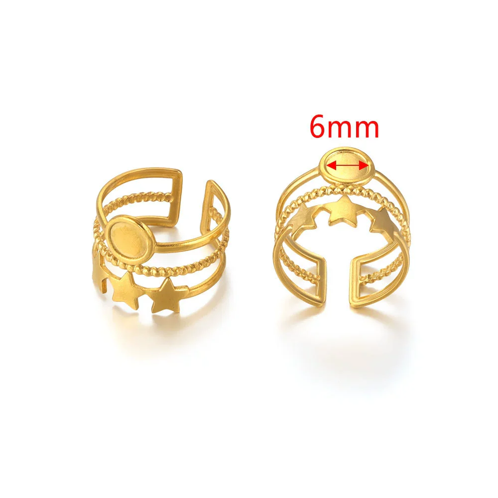 Ring Holder Stainless Steel Round Titanium Steel 18K Gold Plated Electroplating Jewelry Blank Tray - Image 20