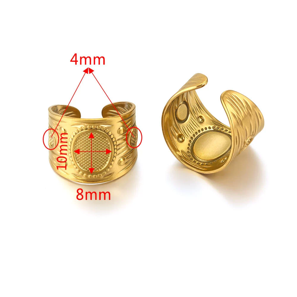 Ring Holder Stainless Steel Round Titanium Steel 18K Gold Plated Electroplating Jewelry Blank Tray - Image 21