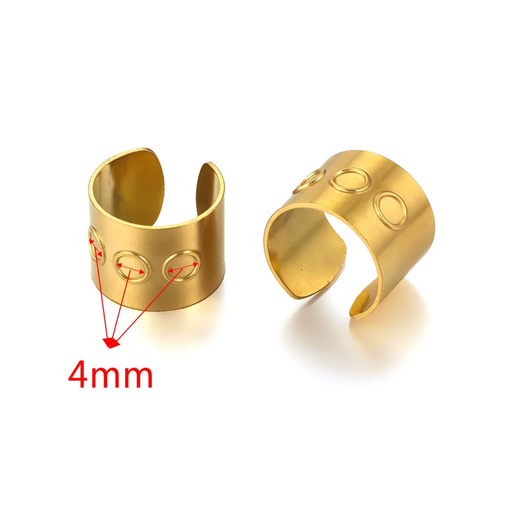 Ring Holder Stainless Steel Round Titanium Steel 18K Gold Plated Electroplating Jewelry Blank Tray - Image 22