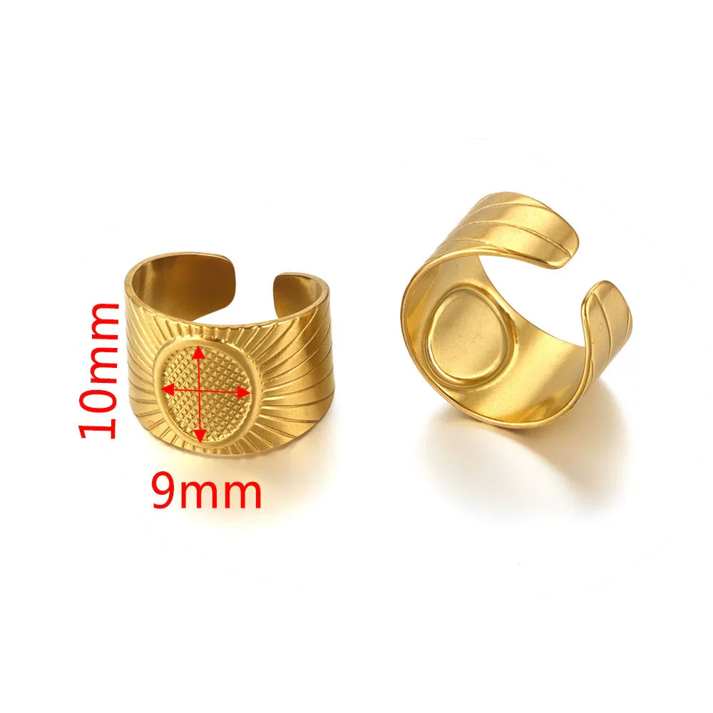 Ring Holder Stainless Steel Round Titanium Steel 18K Gold Plated Electroplating Jewelry Blank Tray - Image 23