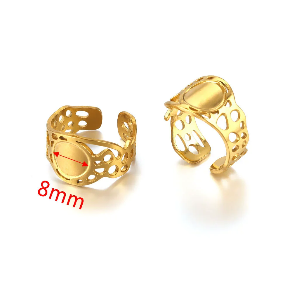 Ring Holder Stainless Steel Round Titanium Steel 18K Gold Plated Electroplating Jewelry Blank Tray - Image 24