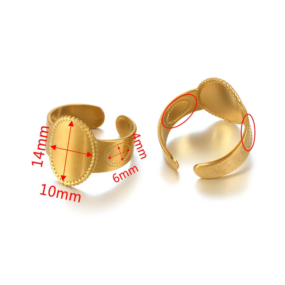Ring Holder Stainless Steel Round Titanium Steel 18K Gold Plated Electroplating Jewelry Blank Tray - Image 25
