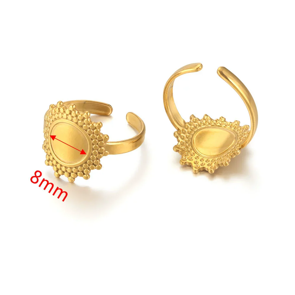 Ring Holder Stainless Steel Round Titanium Steel 18K Gold Plated Electroplating Jewelry Blank Tray - Image 28