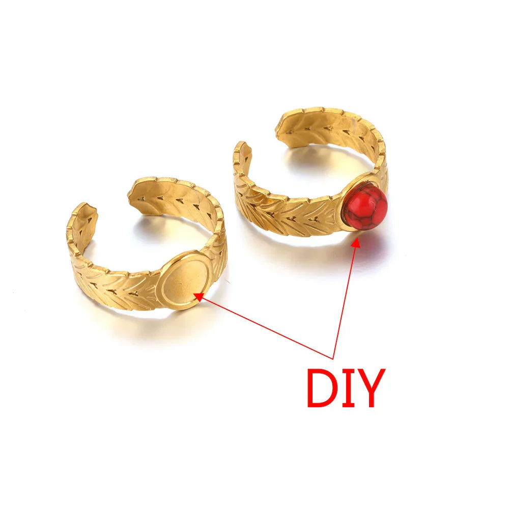 Ring Holder Stainless Steel Round Titanium Steel 18K Gold Plated Electroplating Jewelry Blank Tray - Image 3