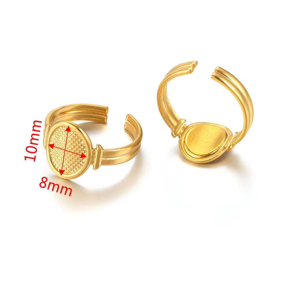Ring Holder Stainless Steel Round Titanium Steel 18K Gold Plated Electroplating Jewelry Blank Tray - Image 30
