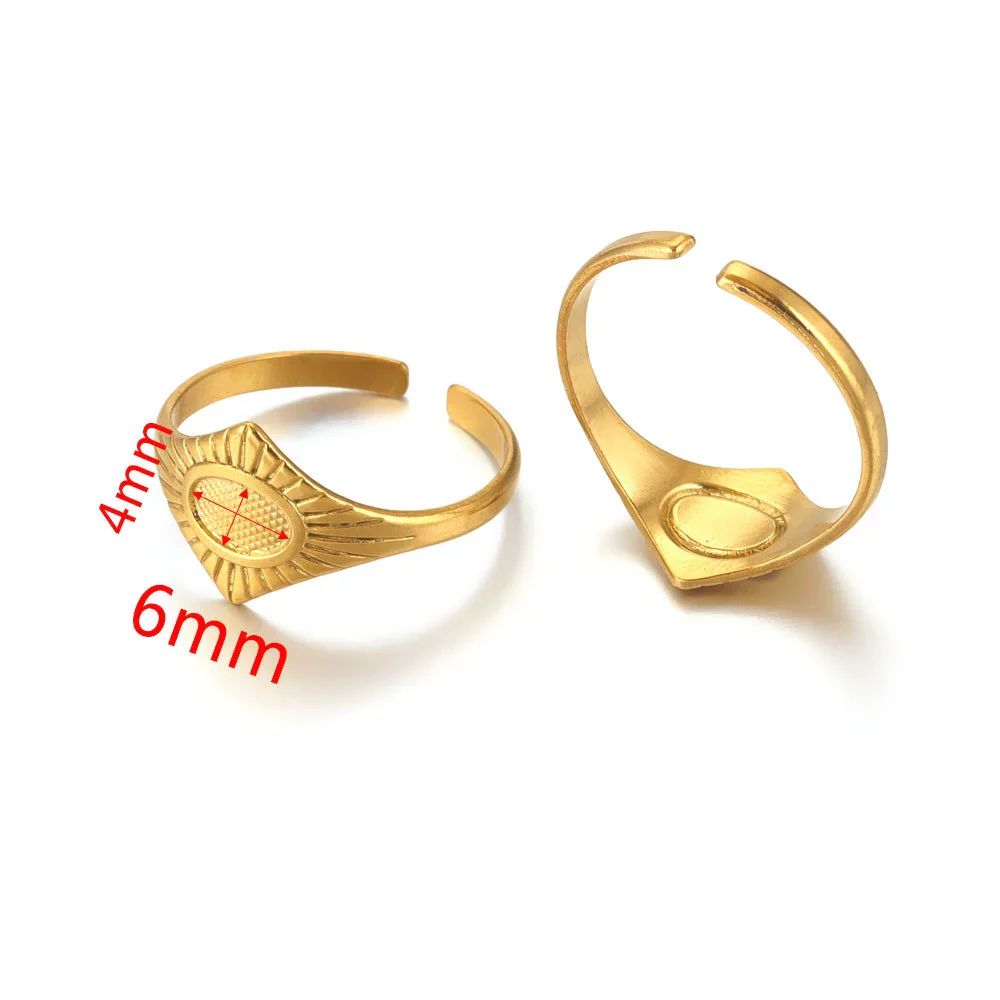 Ring Holder Stainless Steel Round Titanium Steel 18K Gold Plated Electroplating Jewelry Blank Tray - Image 31