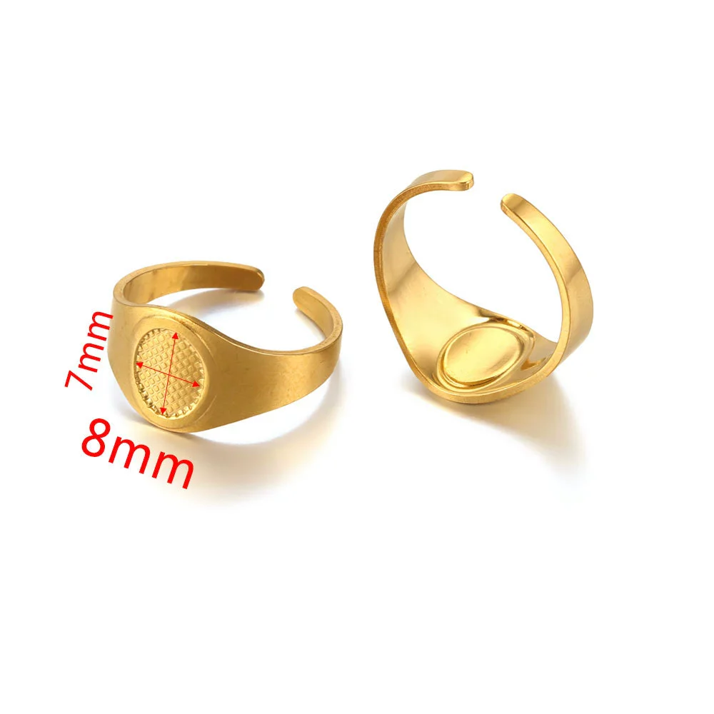 Ring Holder Stainless Steel Round Titanium Steel 18K Gold Plated Electroplating Jewelry Blank Tray - Image 32