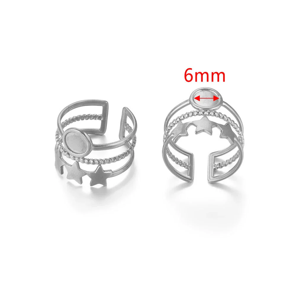 Ring Holder Stainless Steel Round Titanium Steel 18K Gold Plated Electroplating Jewelry Blank Tray - Image 6