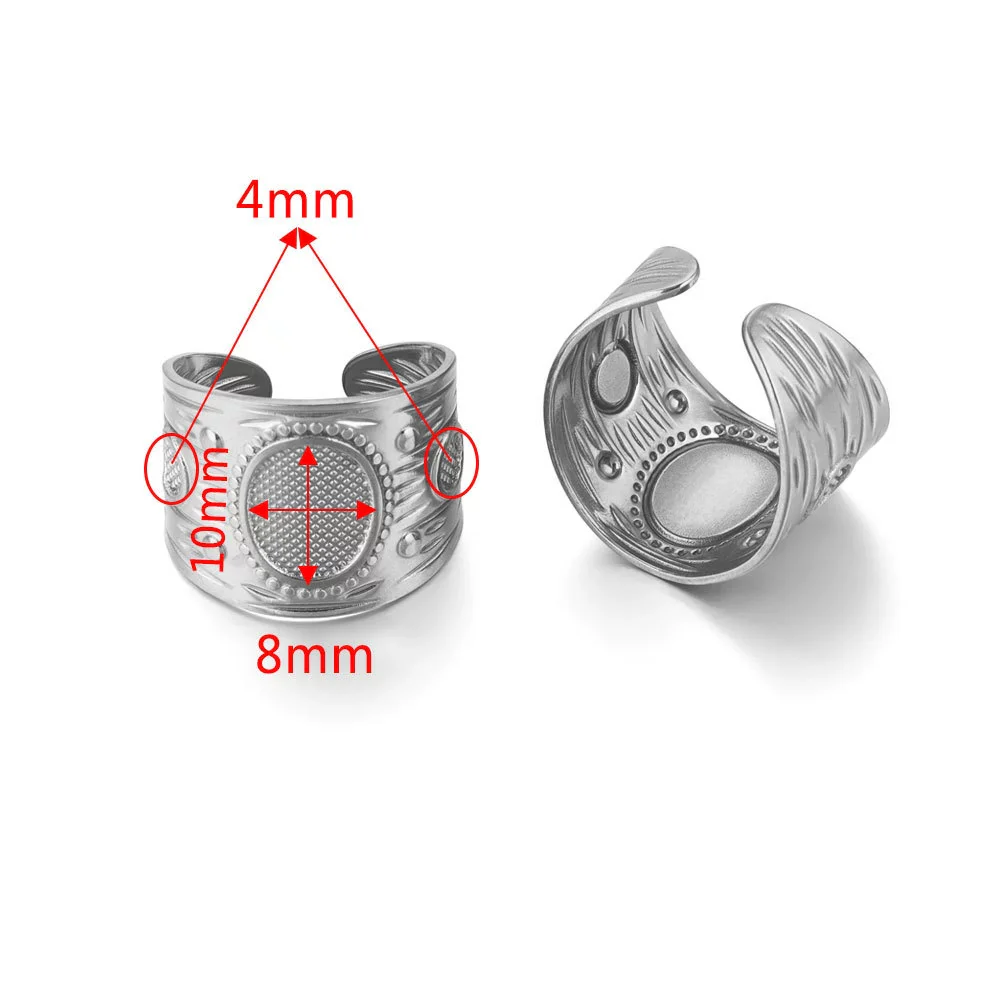 Ring Holder Stainless Steel Round Titanium Steel 18K Gold Plated Electroplating Jewelry Blank Tray - Image 7