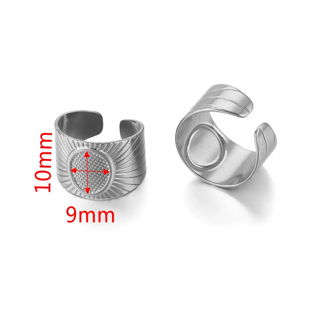 Ring Holder Stainless Steel Round Titanium Steel 18K Gold Plated Electroplating Jewelry Blank Tray - Image 9
