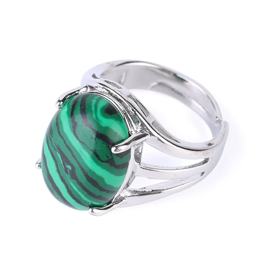 Ring Natural Stone Alloy Claw Inlaid Polished Casual Fashion Jewelry For Women - Image 10