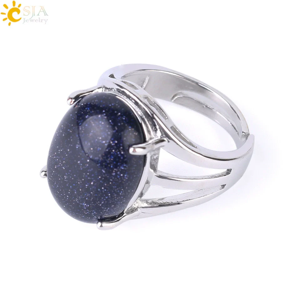 Ring Natural Stone Alloy Claw Inlaid Polished Casual Fashion Jewelry For Women - Image 11