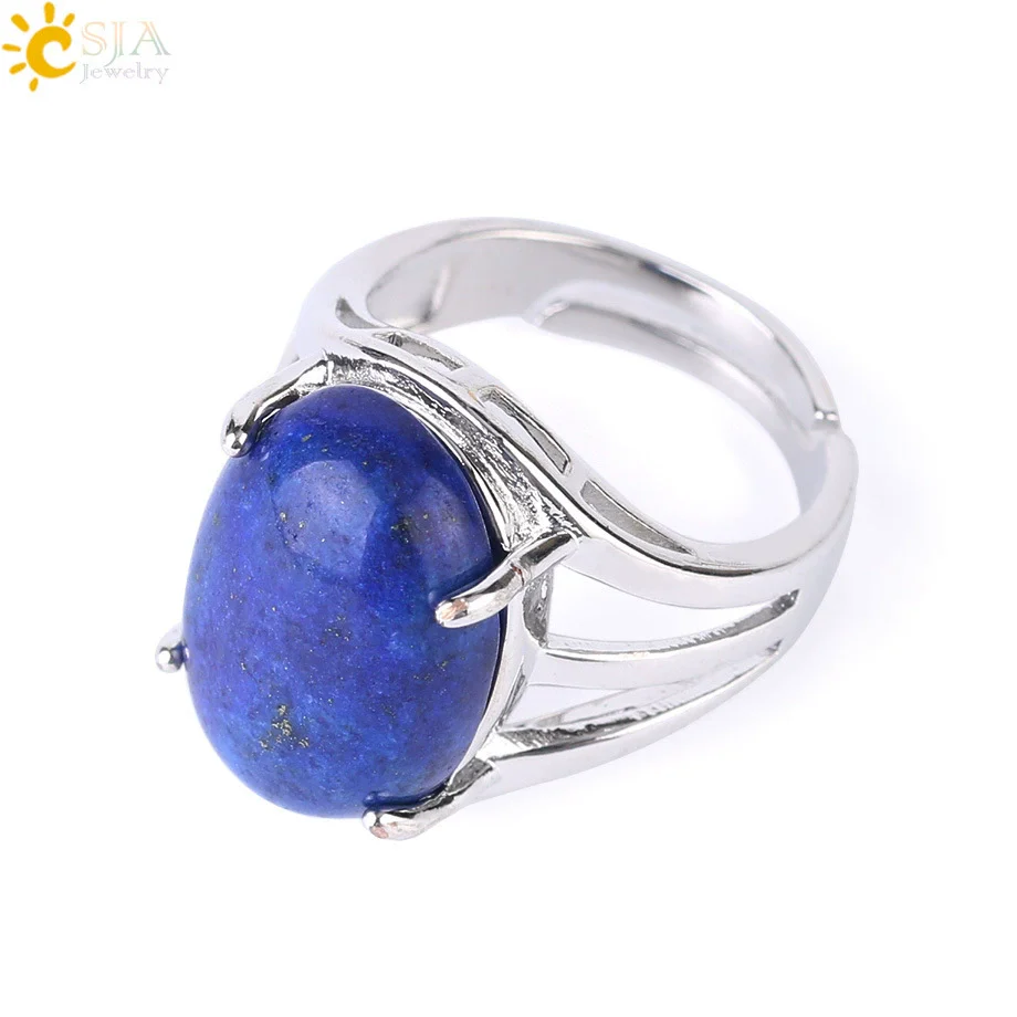Ring Natural Stone Alloy Claw Inlaid Polished Casual Fashion Jewelry For Women - Image 13
