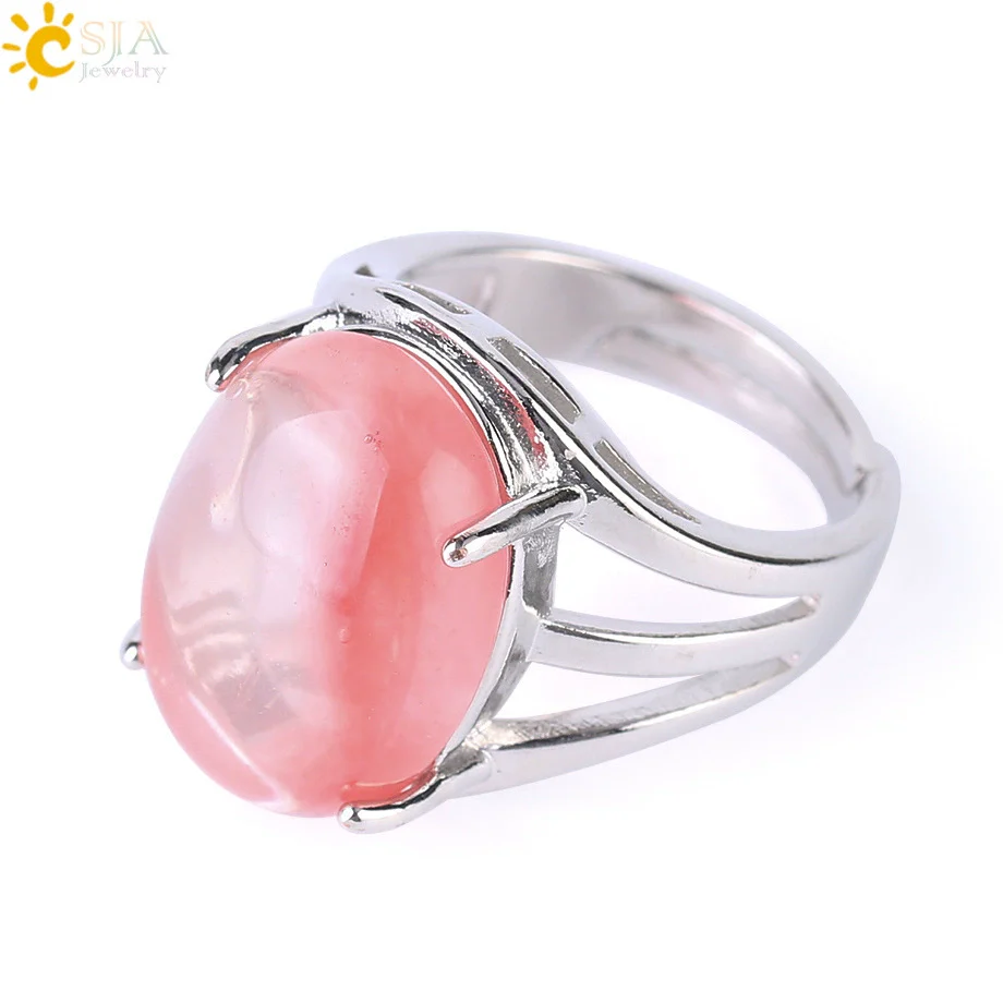 Ring Natural Stone Alloy Claw Inlaid Polished Casual Fashion Jewelry For Women - Image 14