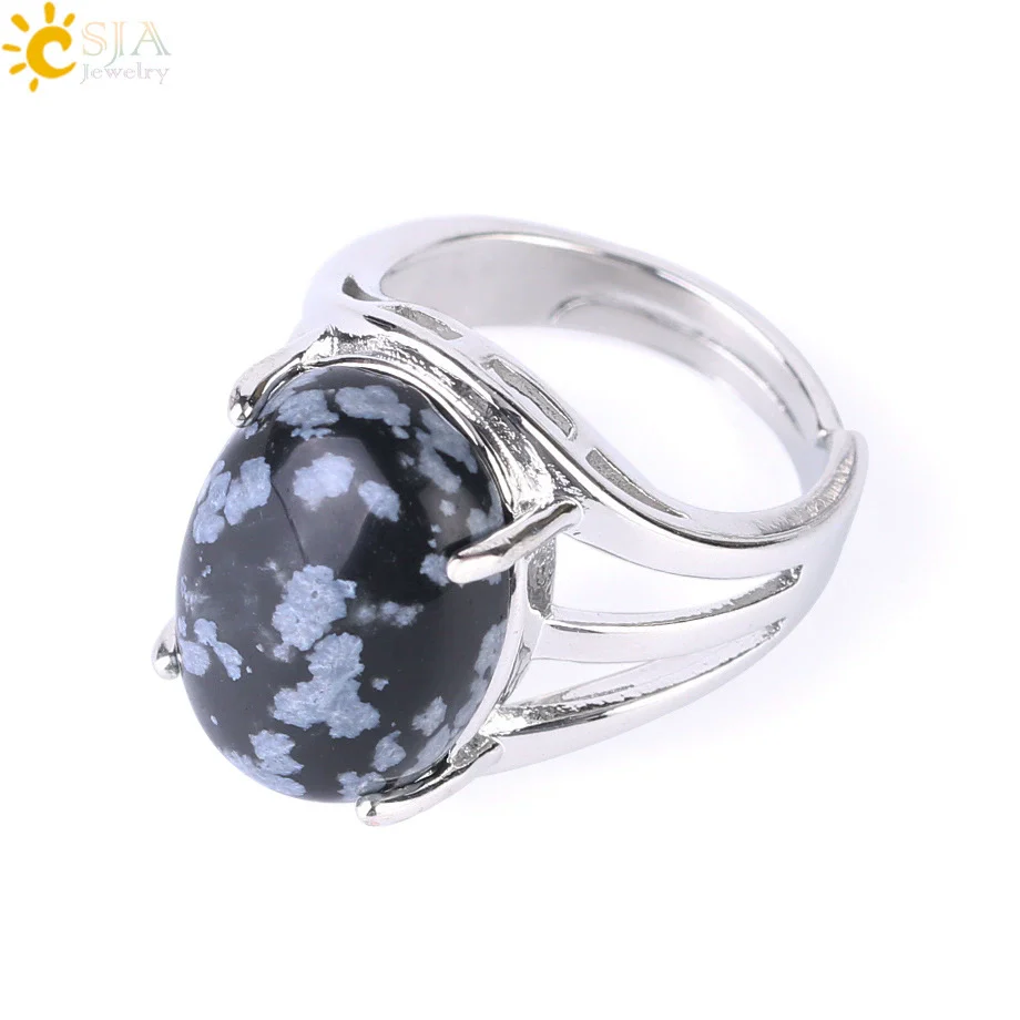 Ring Natural Stone Alloy Claw Inlaid Polished Casual Fashion Jewelry For Women - Image 15