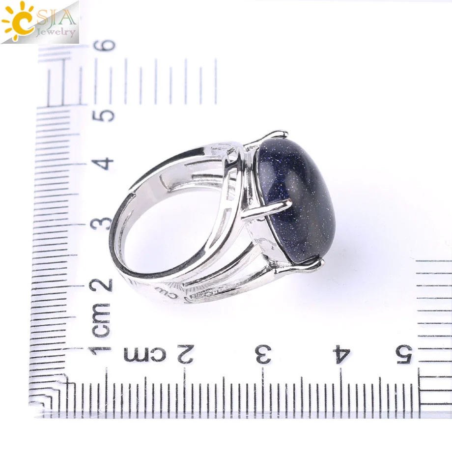 Ring Natural Stone Alloy Claw Inlaid Polished Casual Fashion Jewelry For Women - Image 4