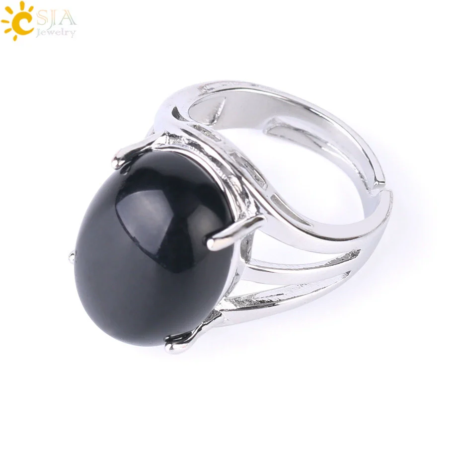 Ring Natural Stone Alloy Claw Inlaid Polished Casual Fashion Jewelry For Women - Image 6