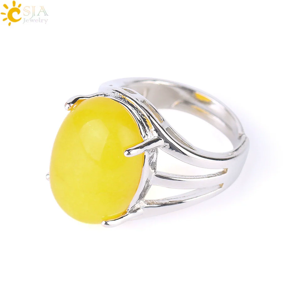 Ring Natural Stone Alloy Claw Inlaid Polished Casual Fashion Jewelry For Women - Image 8