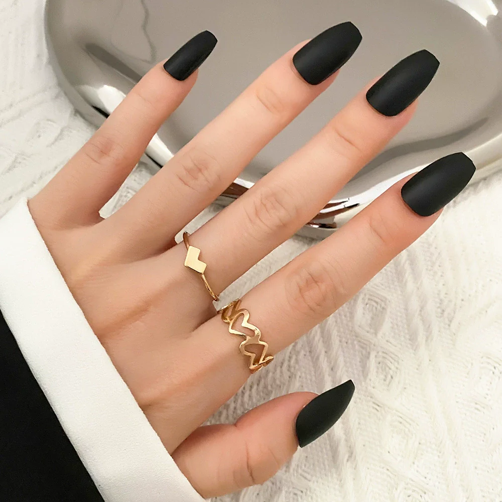 Ring Set Geometric Spiral Cross Alloy Electroplating Style Simple Unisex - Image 16