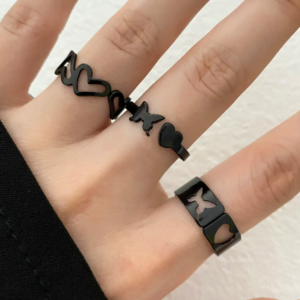 Ring Set Geometric Spiral Cross Alloy Electroplating Style Simple Unisex - Image 18