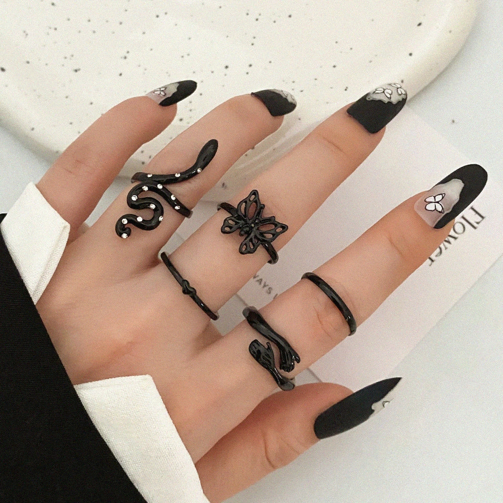 Ring Set Geometric Spiral Cross Alloy Electroplating Style Simple Unisex - Image 20