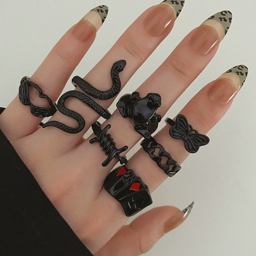 Ring Set Geometric Spiral Cross Alloy Electroplating Style Simple Unisex - Image 26