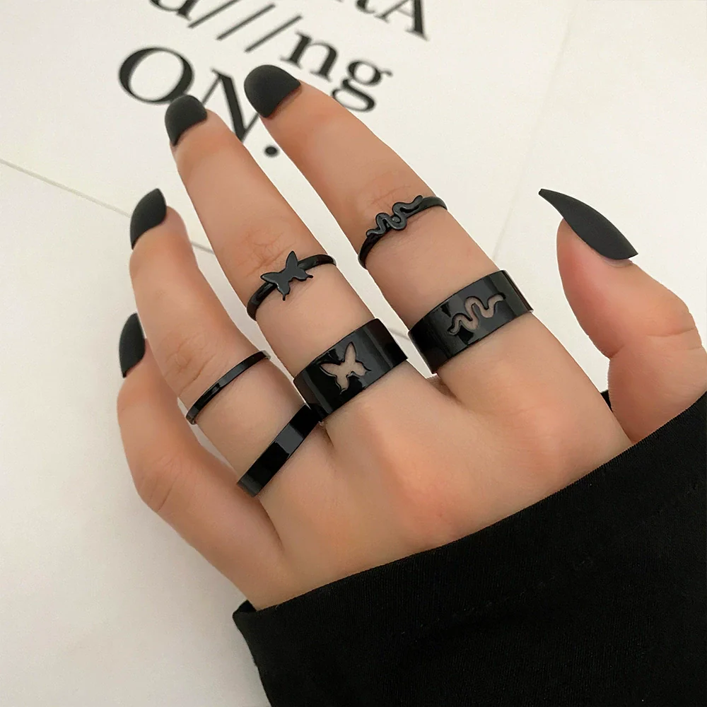Ring Set Geometric Spiral Cross Alloy Electroplating Style Simple Unisex - Image 29