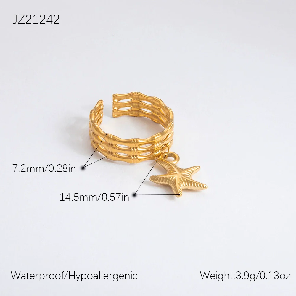 Ring Stainless Steel Light Luxury Minimalist Ushaped Electroplated - Image 20