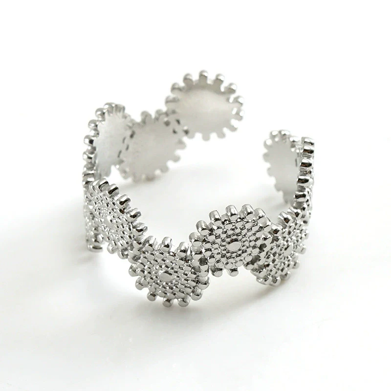 Ring 316L Stainless Steel Retro Geometric Electroplating Women's - Image 5