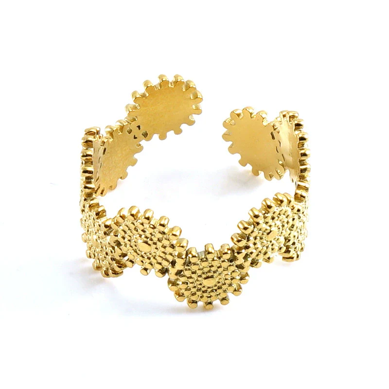 Ring 316L Stainless Steel Retro Geometric Electroplating Women's - Image 6