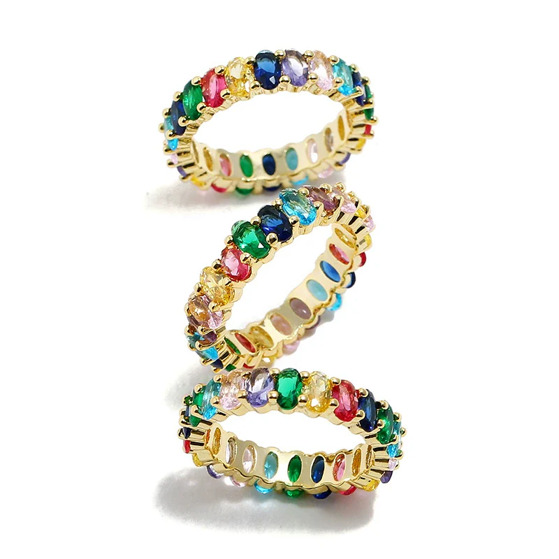 Rings Copper Zircon Fashion Geometric - Image 4