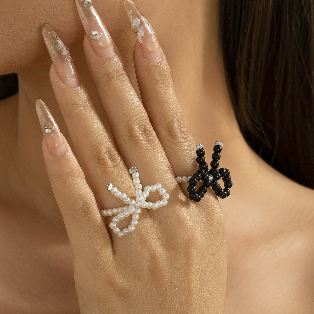 Rings Plastic Resin Sweet Style Bow Geometric Pure Handmade - Image 8