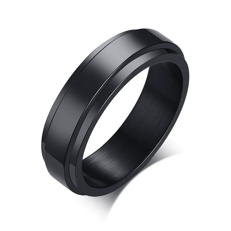 Rotatable Stainless Steel Unisex Ring With Geometric Style And Electroplating Treatment - Image 8