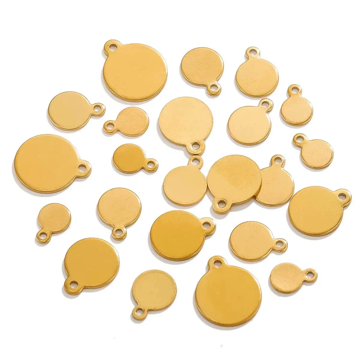 Round Stainless Steel Hangtag Diy Jewelry Accessories Pendant For Necklace And Bracelet - Image 3