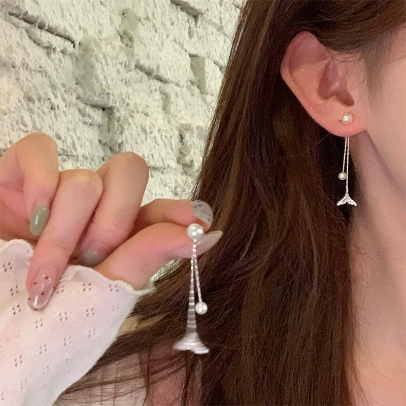 S925 Silver Butterfly Stud Earrings For Women Zircon Pearl Electroplated Light Luxury Niche Highend Minimalist Geometric - Image 29