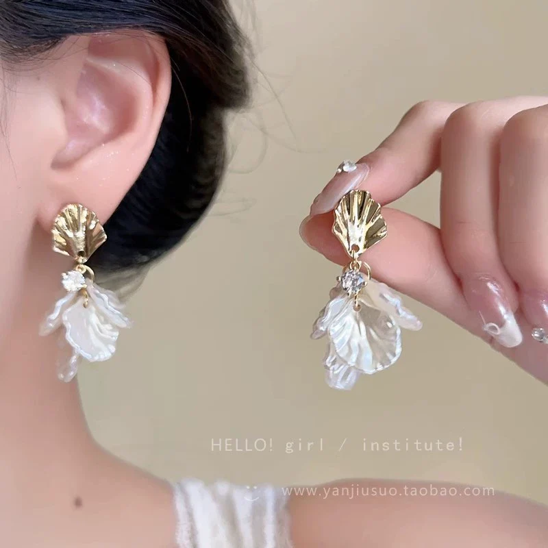 S925 Silver Butterfly Stud Earrings For Women Zircon Pearl Electroplated Light Luxury Niche Highend Minimalist Geometric - Image 44