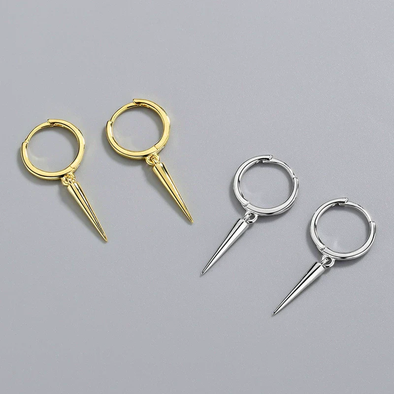 S925 Sterling Silver Geometric Electroplated Female Earrings