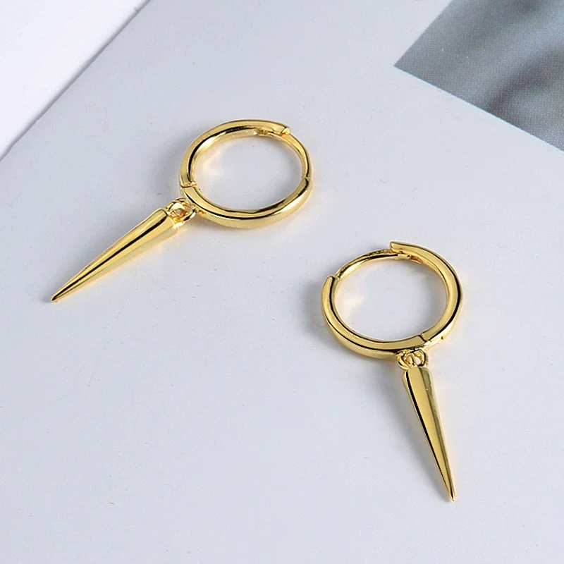 S925 Sterling Silver Geometric Electroplated Female Earrings - Image 2