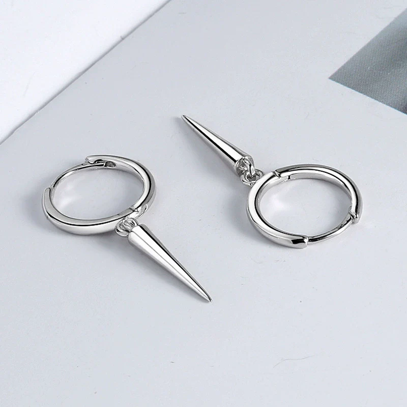 S925 Sterling Silver Geometric Electroplated Female Earrings - Image 3