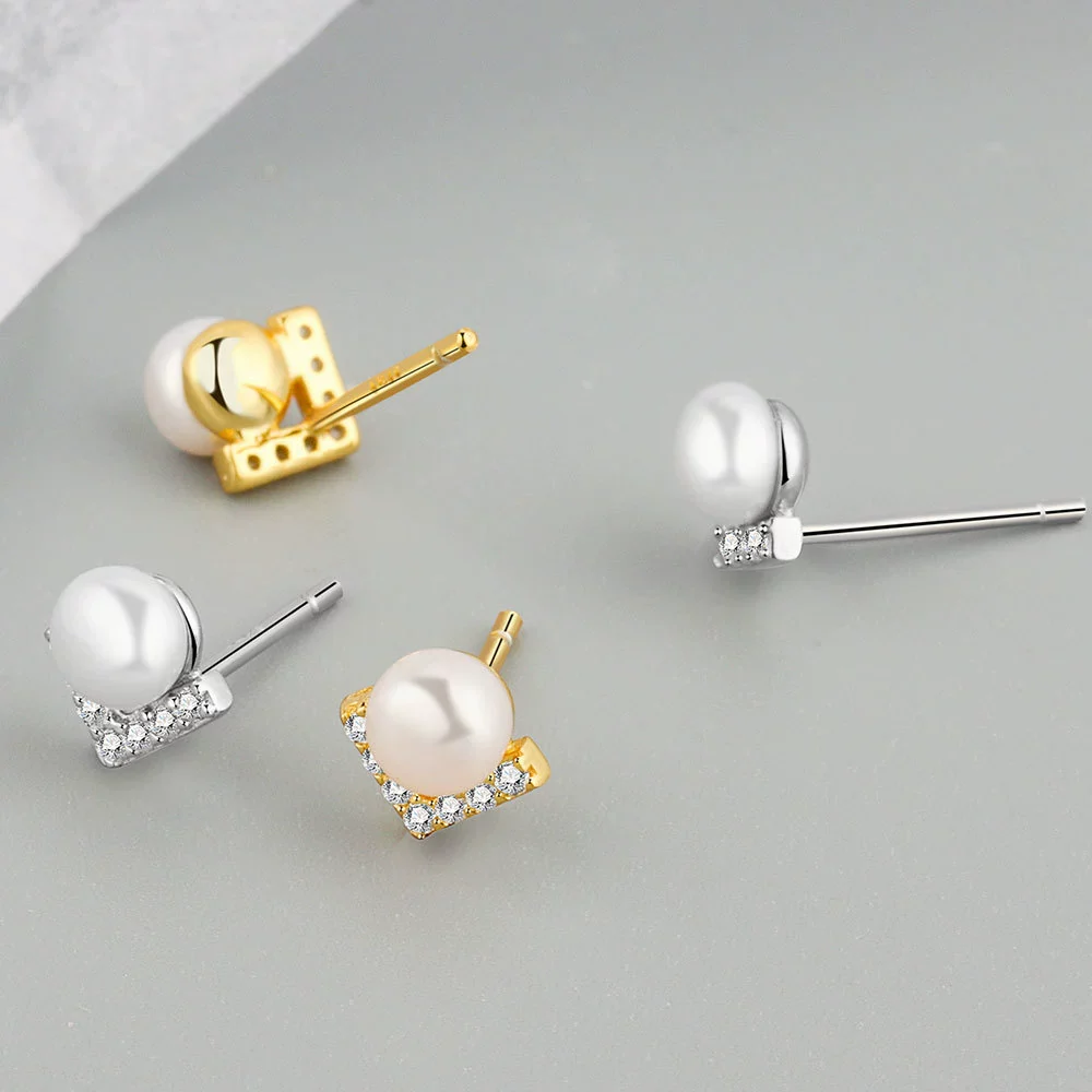 S925 Sterling Silver Geometric Electroplated Women's Earrings Jewelry - Image 4