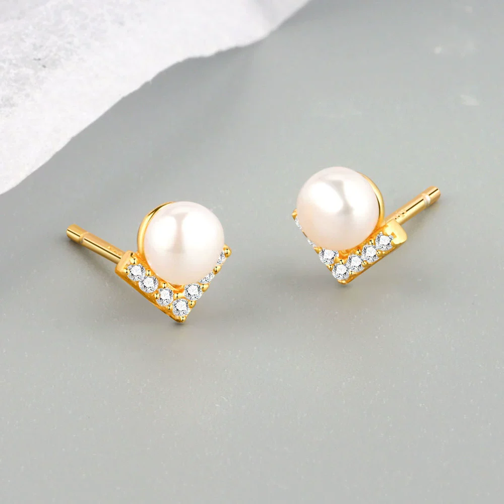 S925 Sterling Silver Geometric Electroplated Women's Earrings Jewelry - Image 6