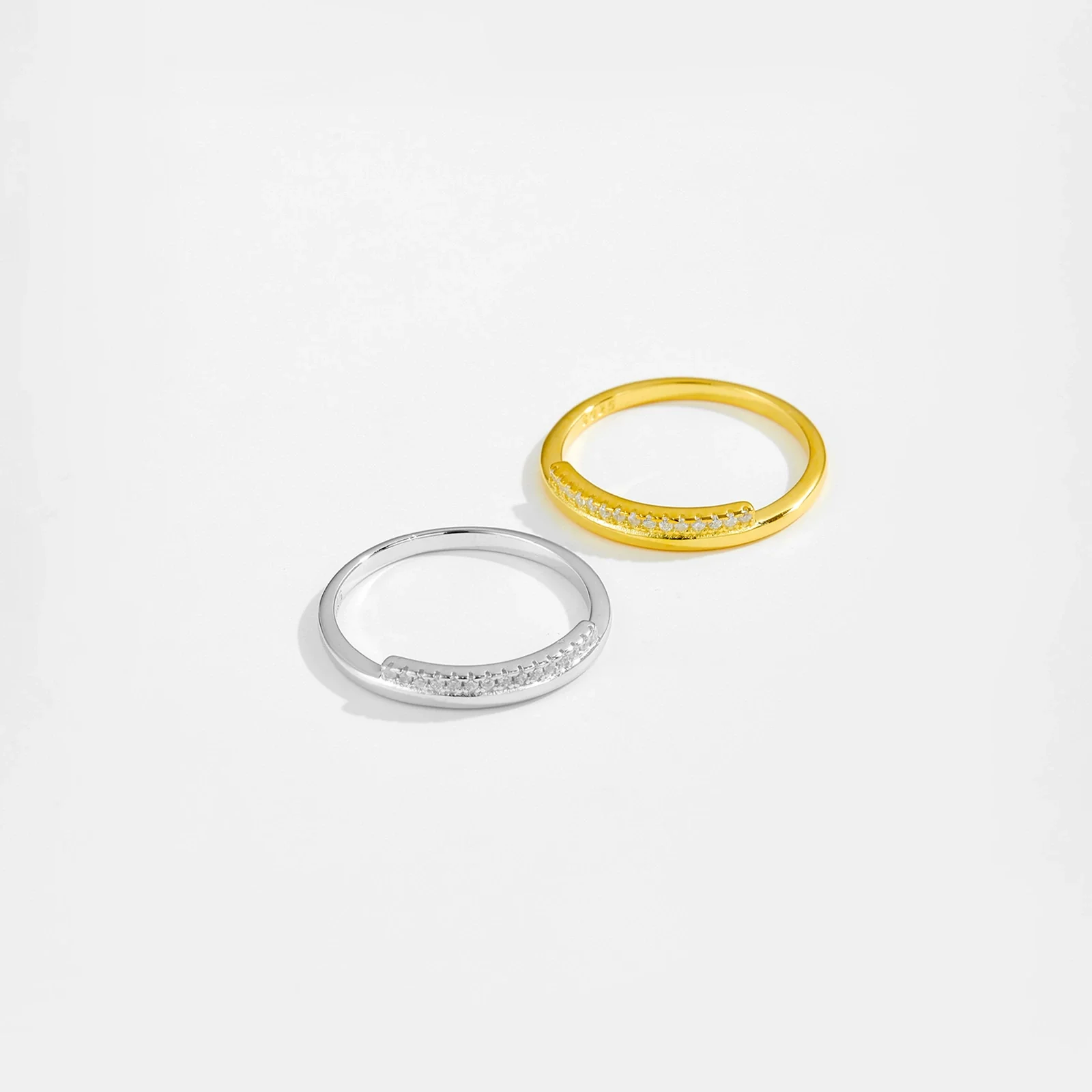 S925 Sterling Silver Geometric Ring Electroplated With Platinum And 18K Gold For Women And Unisex - Image 3