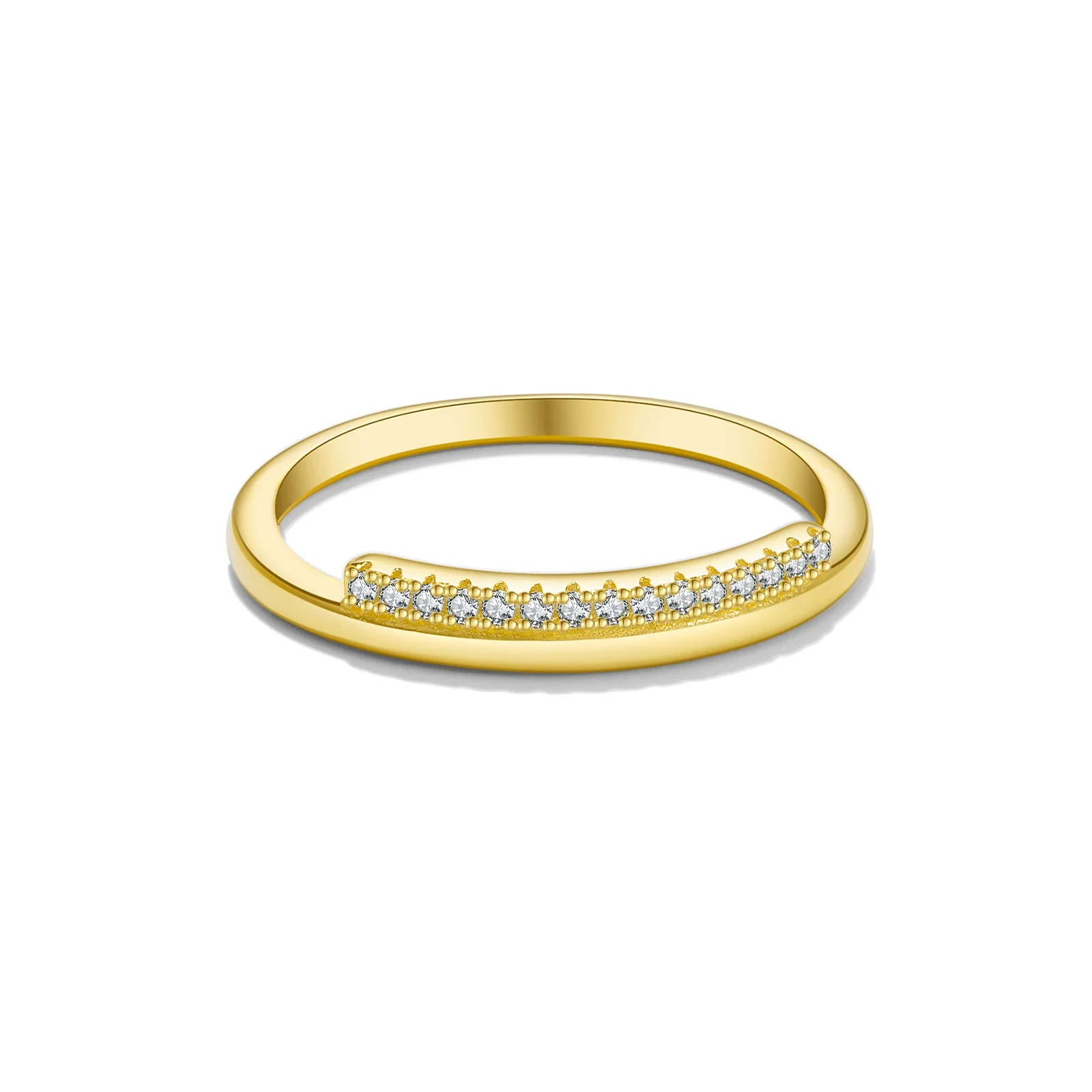 S925 Sterling Silver Geometric Ring Electroplated With Platinum And 18K Gold For Women And Unisex - Image 5