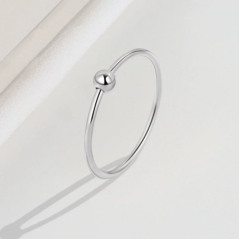 S925 Sterling Silver Geometric Rotating Anxiety Ring For Women